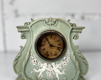 Horloge Schafer & Vater Jasperware Antique Verte