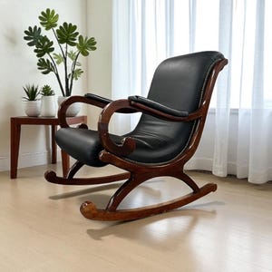 Vintage rocking chair leather seat - Etsy 日本