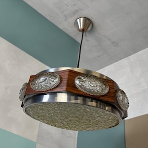 Vintage space age UFO chandelier / pendant lamp 1970s