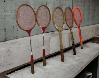 Vintage wooden badminton / tennis racket
