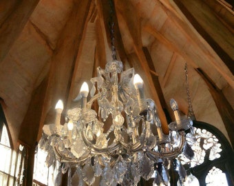 Antique glass translucent chandelier Maria Theresia style