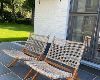 Retro Rattan Gartenstuhl / Sessel / Einsitzer