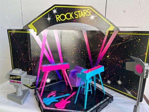 Vintage Barbie 1985 Rock Stars Hot Rocking Stage Etsy