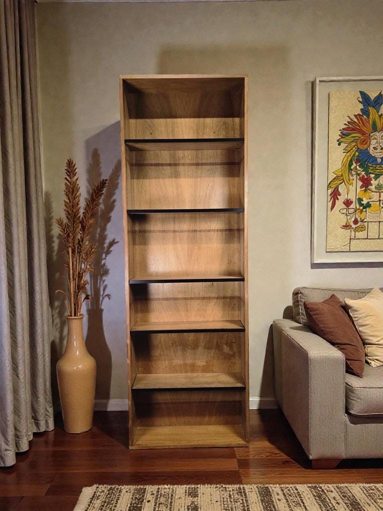 Armoire/Bibliothèque/Vitrine Vintage Peu Profonde En Bois