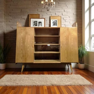 Vintage half-height cabinet / display case with open section
