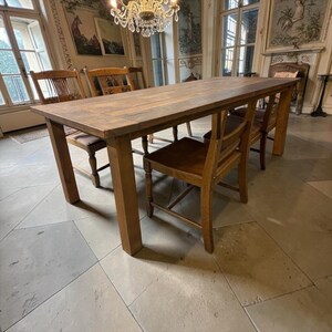 Mesa de comedor vintage XL de madera maciza / mesa de estilo rústico