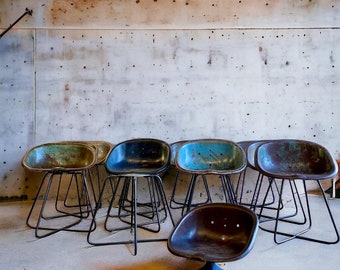 Vintage industrial chair with tractor seat