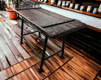 Vintage industrial workbench / side table / kitchen island