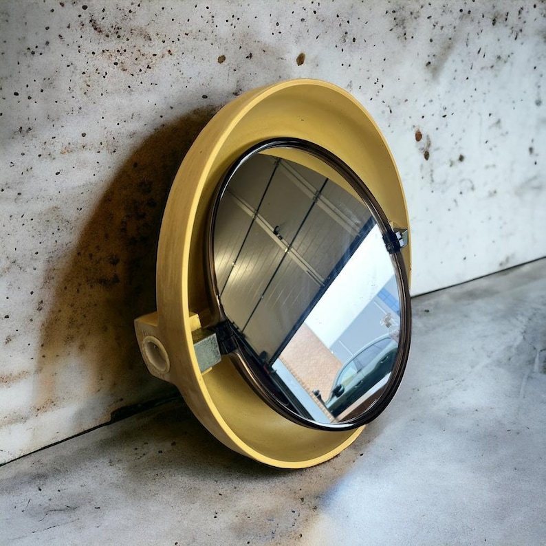 Vintage round ALLIBERT mirror with lighting image 10