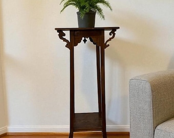 Mesa auxiliar / mesa para plantas de madera vintage