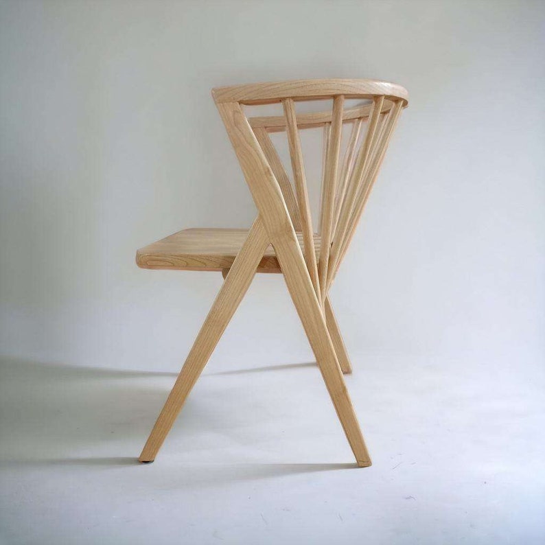 chaise en bois naturel avec longues barres lot/lot image 2