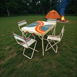 Chaise Pliante Extérieur Orange Bleu Chaise Pliante Intérieur Camping