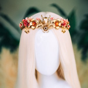 Korona Byka Znaki zodiaku Biżuteria zodiakalna Znaki zodiaku Korona Byka Opaska na głowę Tiara Diadem Akcesoria Wianek z kwiatów Halloween