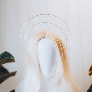 Silver Wire Halo Crown Minimal Goddess Headpiece