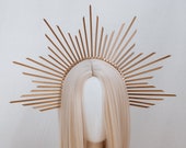 Gold Halo, Halo Headpiece, Festival crown, Halo Headband, Met Gala Crown, Sunburst Crown,Zip ties crown, Met Gala Crown, Wedding Crown, Boho