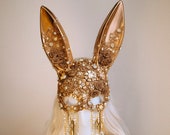 Bunny Mask, Sugar Skull, Burning man, Festival, Festival Fashion accessories, Skull, Costume Party, Halloween, Festival Crown, Rave outfit
