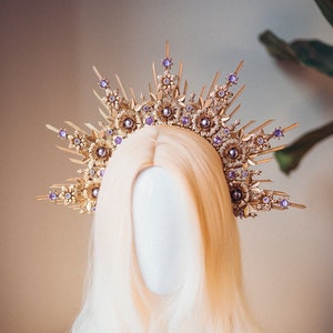 Lavender Halo Crown, Halo, Halo Crown, Halo Headpiece, Halo Headband, Halo Headlights, Crown, Gold Halo, Headpiece, Wedding Crown, Headband