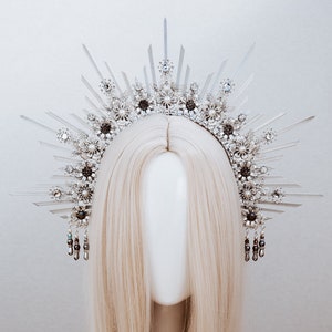 Halo Crown, Silver Headband, Halo, Halo Headpiece, Crown, Headband, Headpiece, Boho Wedding, Wedding Halo crown, tiara, Crown