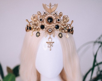 Cleopatra Goddess Black Gold Crown