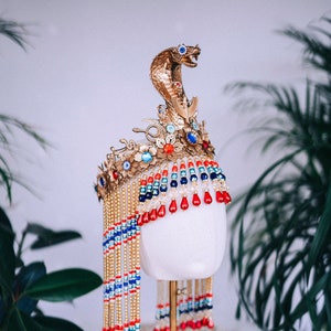 Couronne Cléopâtre, Couronne de la reine égyptienne, Couronne du festival, Couronne du carnaval, Coiffe de Mardi Gras, Couronne Cléopâtre d&#39;Halloween, Couronne royale égyptienne