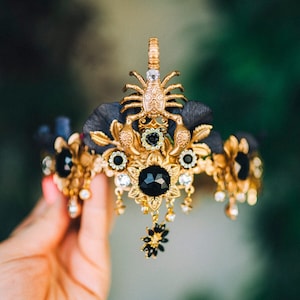 Korona Skorpiona Znaki zodiaku Biżuteria zodiakalna Znaki zodiaku Korona Skorpiona Opaska na głowę Tiara Diadem Akcesoria Wianek z kwiatów Halloween