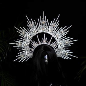 Halo Krone, Silber Halo Stirnband, Halo, Halo Kopfschmuck, Krone, Stirnband, Kopfschmuck, Boho Hochzeit, Hochzeit Halo Krone, Silber Tiara, Krone