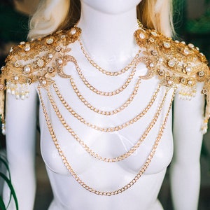 ネックレス・ペンダント Novelty Gold Chain Shoulder Piece Amazon.com: Sinkcangwu shoulder necklace chain body jewelry