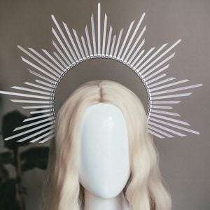 Silver Halo Crown, Halo Headpiece, Festival crown, Festival headpiece, Zip ties crown, Wedding Crown, Halo crown, Boho Wedding,Halo Headband