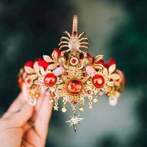 Scorpio crown Zodiac Signs Zodiac jewellery Signs Scorpio Zodiac Crown Headband Headpiece Tiara Diadem Accessories Flower crown Halloween