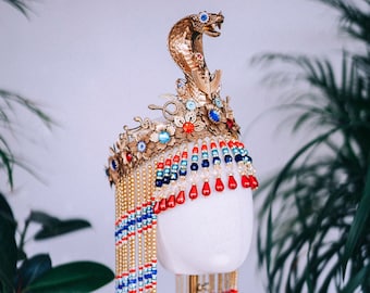 Cleopatra Crown, Egyptian Cobra Jewel Headpiece