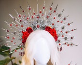 Halo Crown, Flower Halo Headband, Halo, Halo Headpiece, Crown, Headband, Headpiece, Halloween, Sugar Skull, Halloween Costume, Party Costume