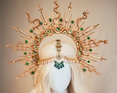 Medusa Crown, Halloween, Halo, Halo Crown, Halo Headpiece, Halo Headband, Halo Headlights, Gold Halo, Headpiece, Skulls, Spooky Halo, Snake