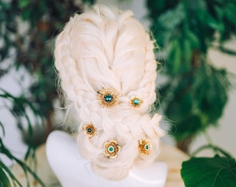 Boho Hairpins Flower Hair Comb Wedding Flowers Emerald Flowers In Hair Boho Bride Flower Crown Boho Chic Style Flower Hairpins Jewellery