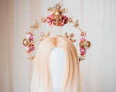 Sugar Skull Crown, Halloween, Halo, Halo Crown, Halo Headpiece, Halo Headband, Halo Headlights, Gold Halo, Headpiece, Skulls, Spooky Halo