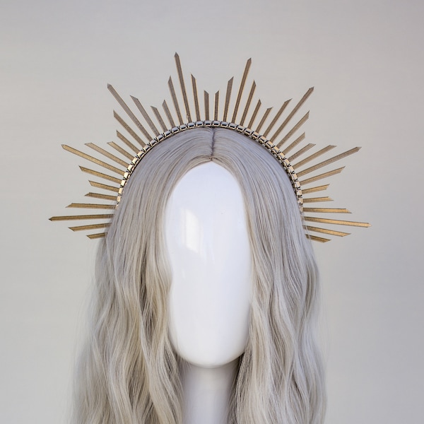 Golden Zip Ties Halo Crown Goddess Headpiece