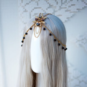 Chain headpiece Festival crown Bridal headpiece Headdress Tiara Crown Jewellery Accessories Hair accessories Burning man Boho hair jewellery image 1