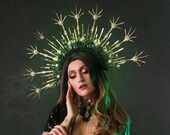 Gold Halo crown, Glitter Halo Headpiece, Festival crown, Festival headpiece, Met Gala Crown, Sunburst Crown, Gold Zip Tie Crown, SALE