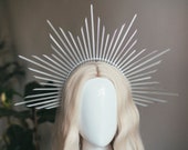 Silver Gold Halo, Halo Headpiece, Festival crown, Halo Headband, Headlights, Sunburst Crown, Zip ties crown, Met Gala Crown, Wedding Crown