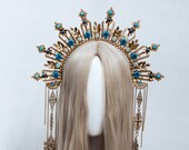 Halo Crown, Flower Halo Headband, Halo, Halo Headpiece, Crown, Headband, Headpiece, Halloween, Sugar Skull, Halloween Costume, Party Costume