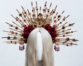Halo Crown, Flower Halo Headband, Halo, Halo Headpiece, Crown, Headband, Headpiece, Halloween, Sugar Skull, Halloween Costume, Party Costume