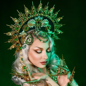 Pisces Zodiac Sign Gold Finger Claw 1 piece Nails Jewellery Halloween Gold Fingers Sugar Skull Photo Props Green Jewelry