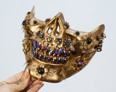 Gold Skull, Sugar Skull, Burning man, Festival, Festival Fashion accessories, Skull, Costume Party, Halloween, Festival Crown, Rave outfit