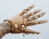 Gold Fingers Jewellery, Gold Bracelet, Nails Jewellery, Halloween, Filigree Jewellery, Gold Fingers, Sugar skull, Photoprops, Finger Claws