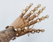 Gold Fingers Jewellery, Gold Bracelet, Nails Jewellery, Halloween, Filigree Jewellery, Gold Fingers, Sugar skull, Photoprops, Ring, Jewelry