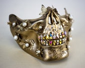 Gold Skull, Sugar Skull, Burning man, Festival, Festival Fashion accessories, Skull, Costume Party, Halloween, Festival Crown, Rave outfit