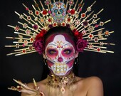 Halo Crown, Flower Halo Headband, Halo, Halo Headpiece, Crown, Headband, Headpiece, Halloween, Sugar Skull, Halloween Costume, Party Costume