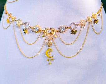 Gold Waist Chain Belt Celestial Body Jewelry Festival Goddess Chain Belt