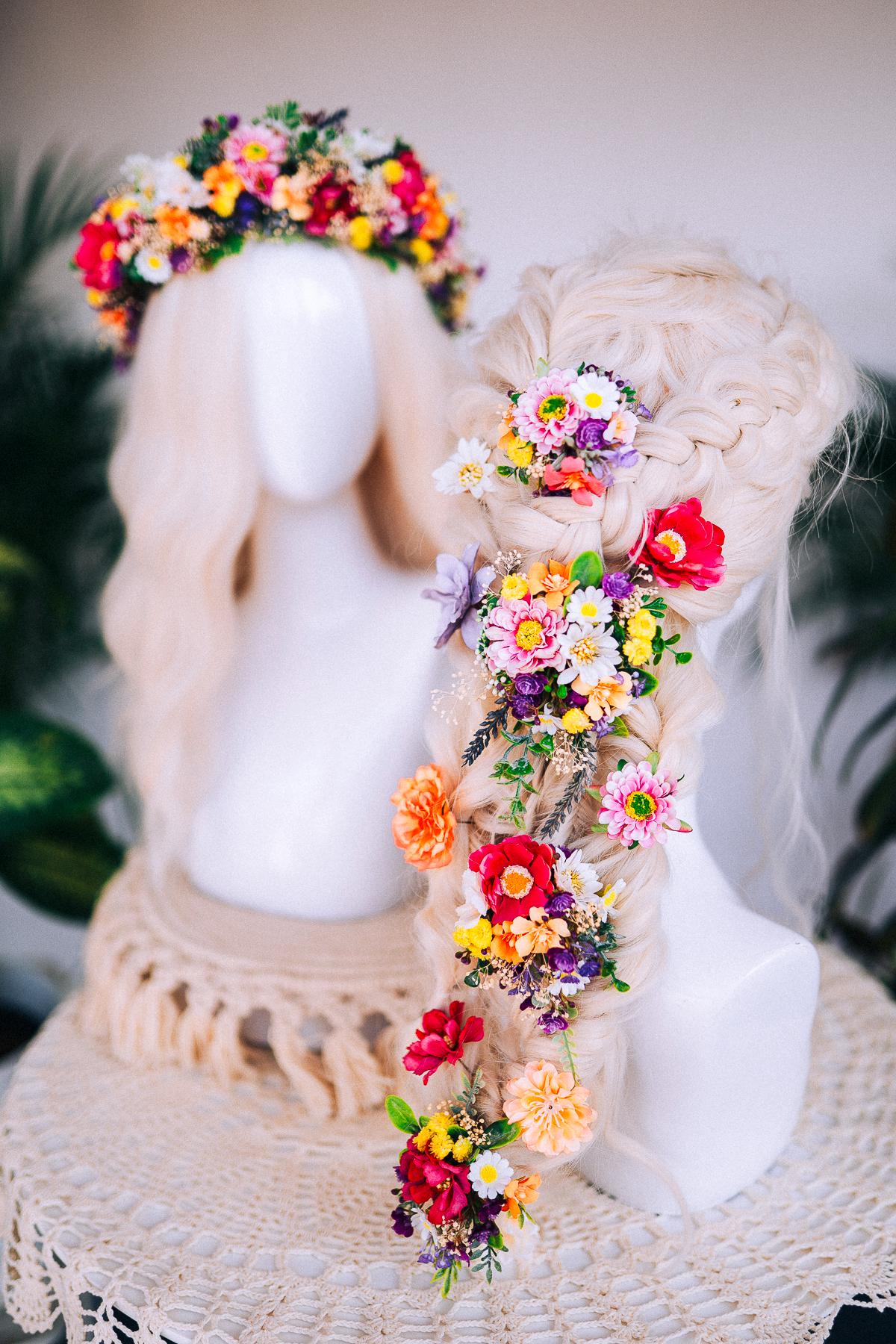 Thisbe Floral Hair Accessories Set | Hairpin Hairclip Hair Crown Cosplay Flower Girl Headband Light Pink Flower Hair Pins Flower Girl  main image 3