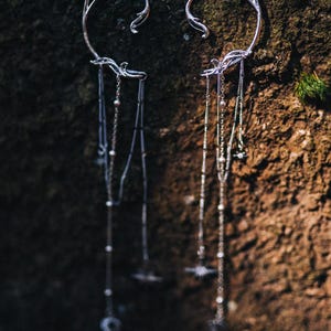 Celestial Halo Crown: Silver Moon Star Brudhuvudbonad, Fantasy Bröllopspannband bild 11