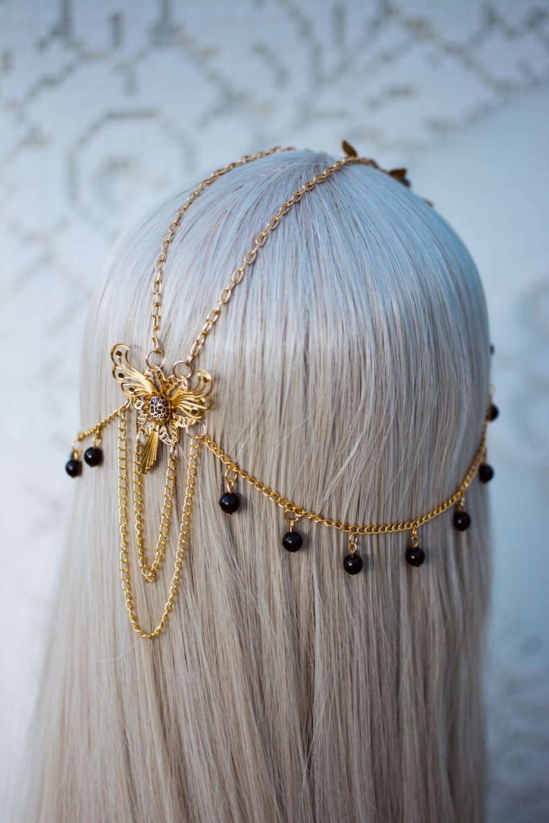 Chain headpiece Festival crown Bridal headpiece Headdress Tiara Crown Jewellery Accessories Hair accessories Burning man Boho hair jewellery image 4